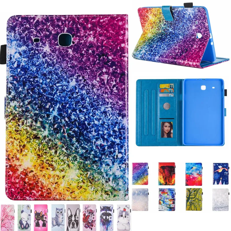 Свежий 3D Печатный чехол для Samsung Galaxy Tab E 8,0 T377 T375 из искусственной кожи для планшета защитная оболочка Чехол-книжка с бумажником держатель