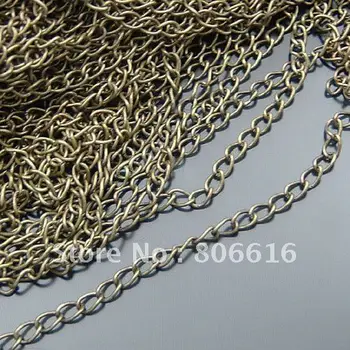 

15M/lot 3.2MM Vintage Bronze Metal Extended Chains Jewelry Findings Necklace Components