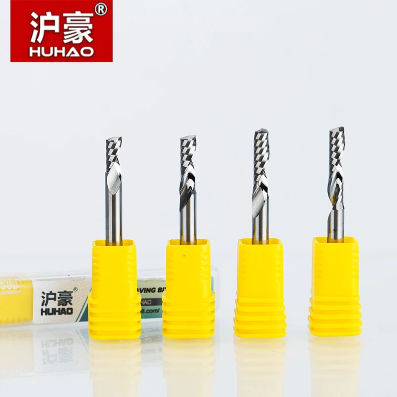 1pcs HUHAO 4mm Single Flute Spiral Cutter 2A TOP Quality router bit CNC For Acrylic PVC MDF End Mill Carbide Milling | Инструменты