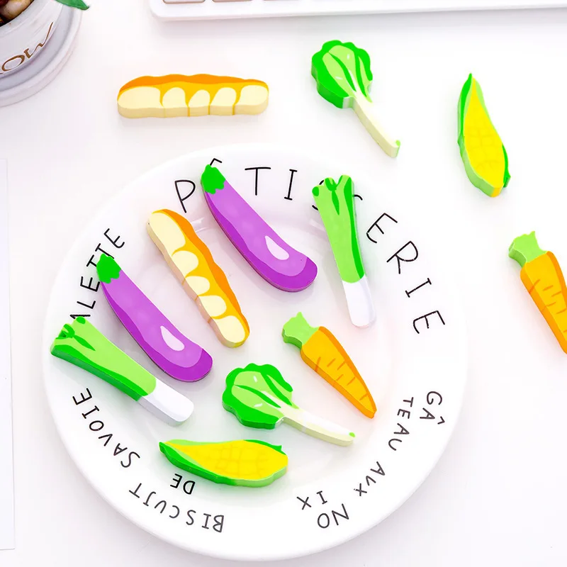 

3PCS New Novelty Cute Radish Vegetable Shape Rubber Eraser Creative Eraser For Kids Gift Korean Stationery Student Prize