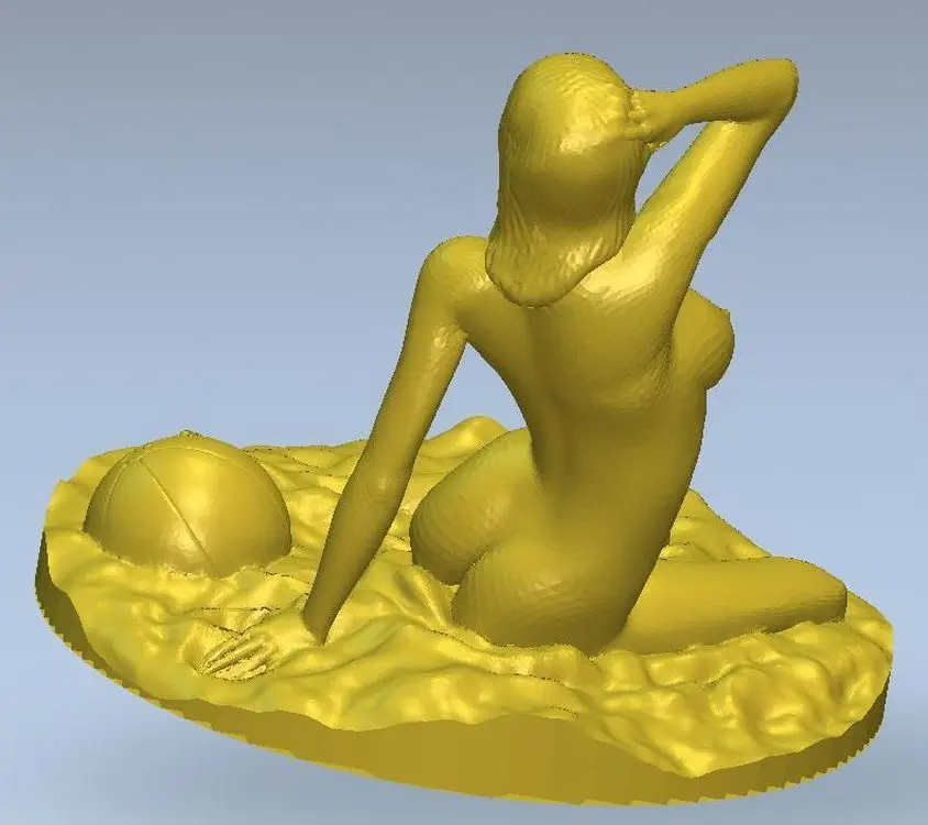 3d модель рельef для ЧПУ или 3D принтеров в формате STL девушка с мячом|3d model relief|3d relief