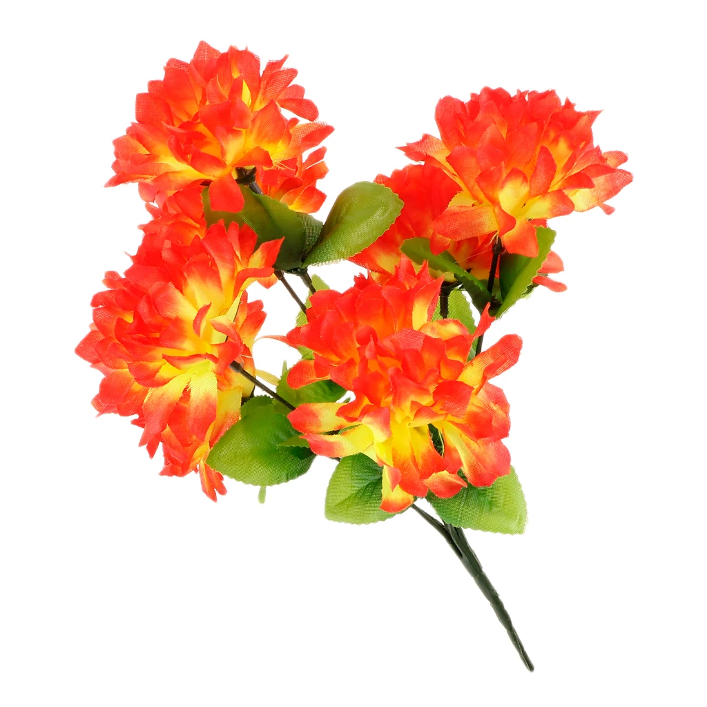 Artificial Silk Chrysanthemum Flower Bouquet Simulation Flowers Cemetery Graveside Flowers Home Decor Memorial Grave Flower