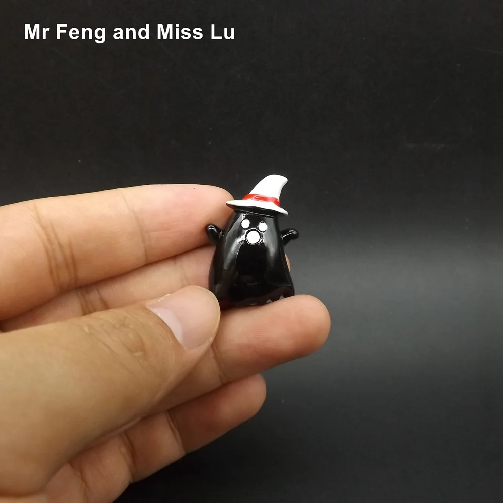 Модель с плоской задней стороной из смолы черный призрак на Хеллоуин белой