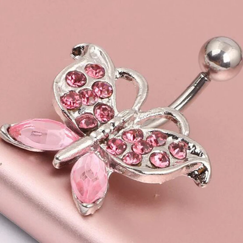 Aliexpress.com : Buy 1pcs Free Shipping Cute Butterfly Belly Button ...