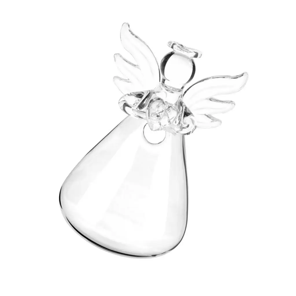 Angel Clear Glass Wall Vase Bottle Hanging for Plant Flower Indoor Outdoor Decorations