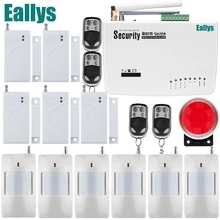 Free shipping Wireless home security alarm system for Frequency is 900/1800/1900 White gsm alarm system 433MHz