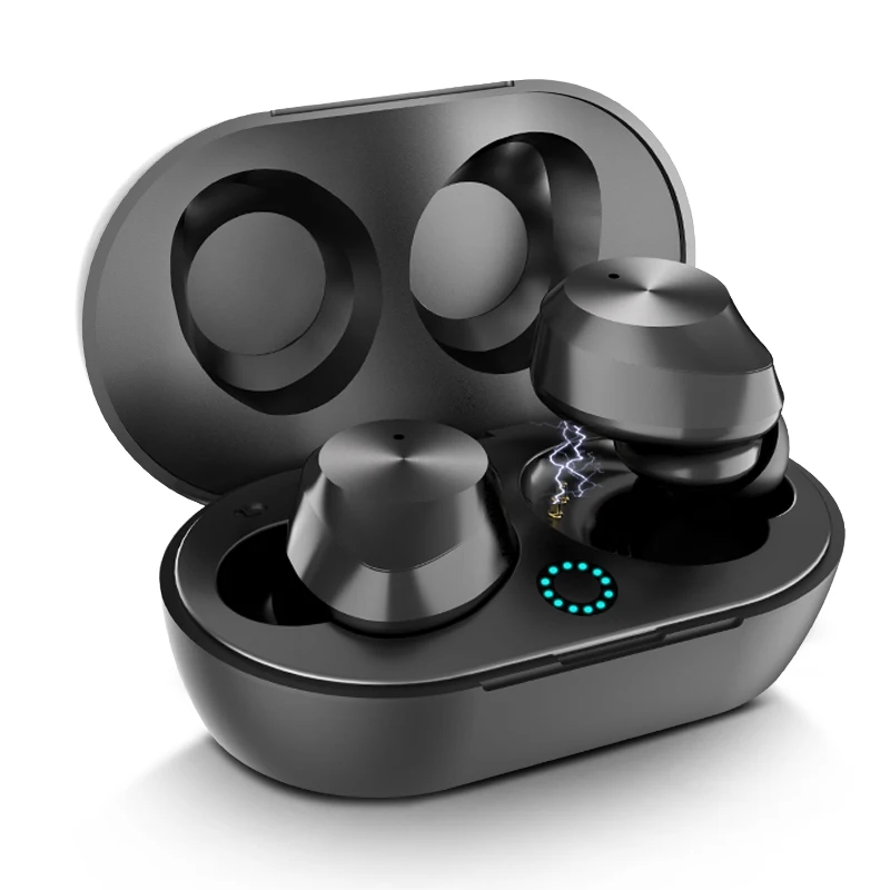 Черный T9 Bluetooth 5,0 беспроводные автомобильные наушники мини стереонаушники Touch TWS bluetooth-гарнитура для всех смартфонов/ноутбуков/планшетов - Цвет: Черный