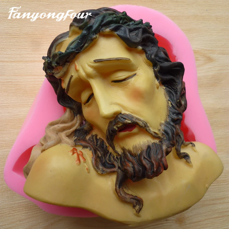 

Jesus Head Cake Mold Silicone Mold Chocolate Gypsum Candle Soap Candy Mold Kitchen Bake Free Shipping