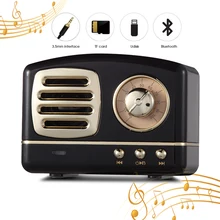 QINGRX Retro Mini Portable Wireless Bluetooth Speaker Radio USB/TF Card Music Player HIFI Speaker cky bc145 mini wireless bluetooth v3 0 docking speaker w usb pink