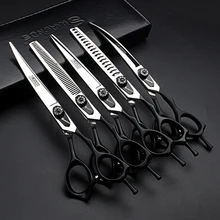 7 inch purple dragon dog grooming scissors set pet dog scissors professional curved cutting shears thinning makas tijeras
