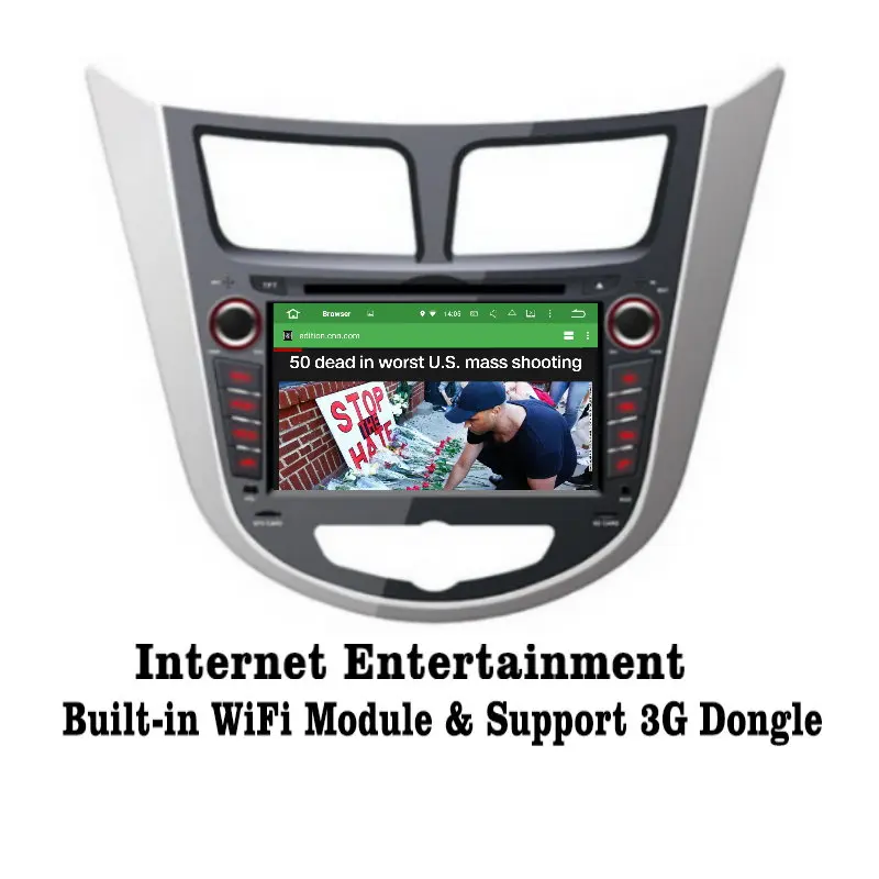 Sale Android 5.1 9inch For Hyundai Accent / Solaris / Verna  Car Radio GPS Audio Video Multimedia Player WiIFi DVR SWC Navigation 2