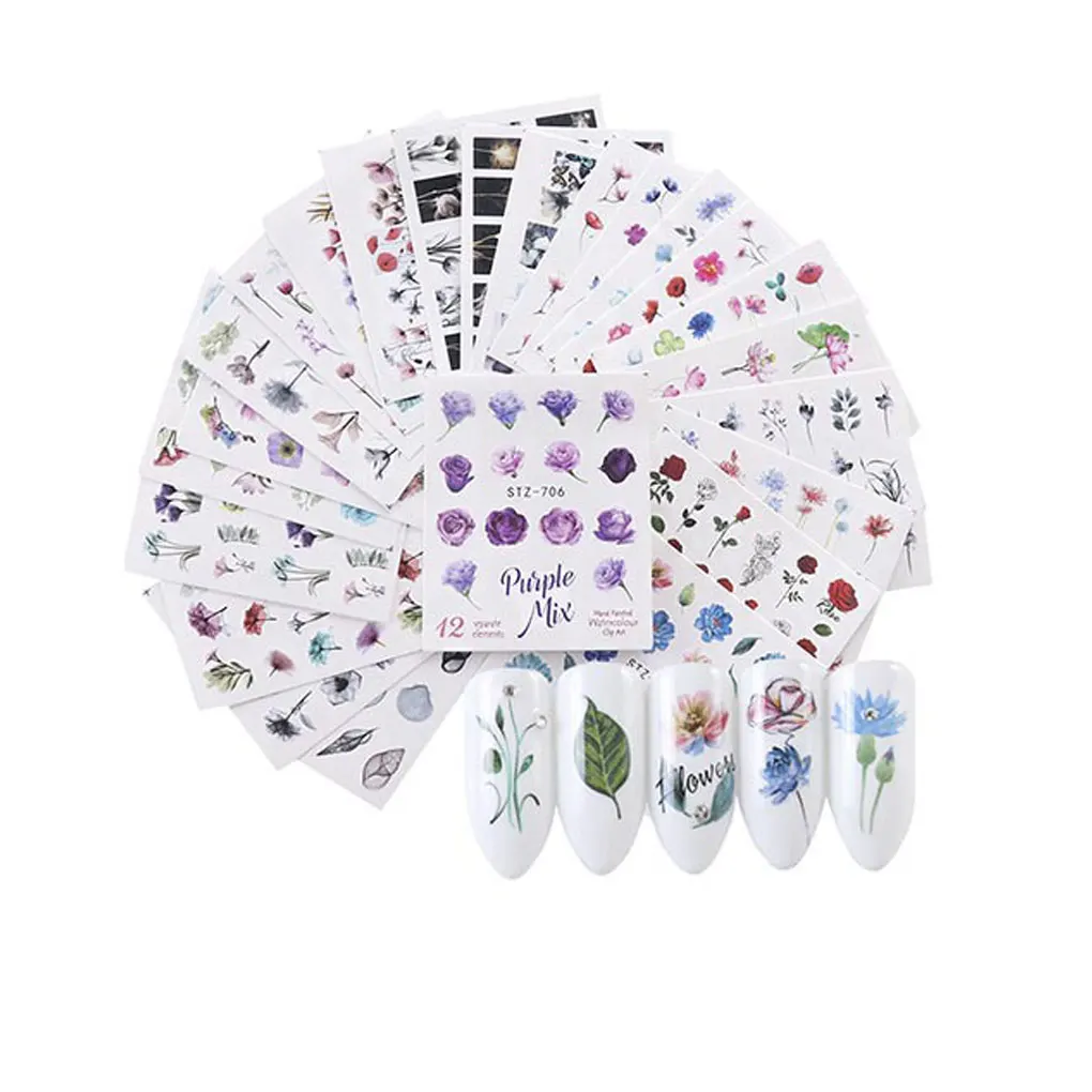 

Top Selling Pattern Printed Nail Decals Environmental Friendly Nail Art Stickers Full Nail Decor DIY Nail Tip Tools