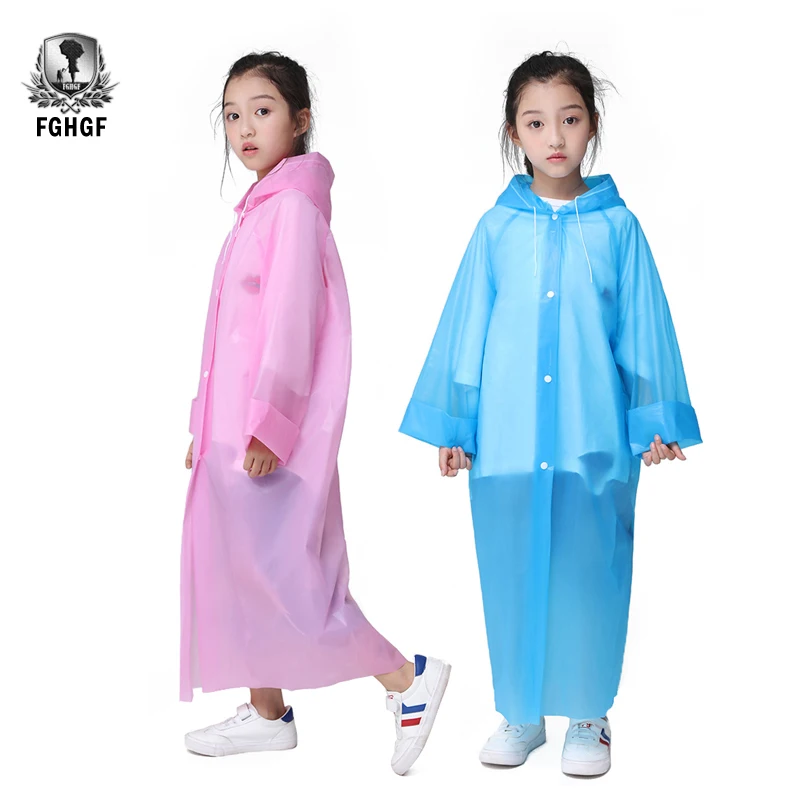 

FGHGF Not Once EVA Transparent Fashion Frosted Child Raincoat Girl And Boy Rainwear Outdoor Hiking Travel Rain Coat For Children