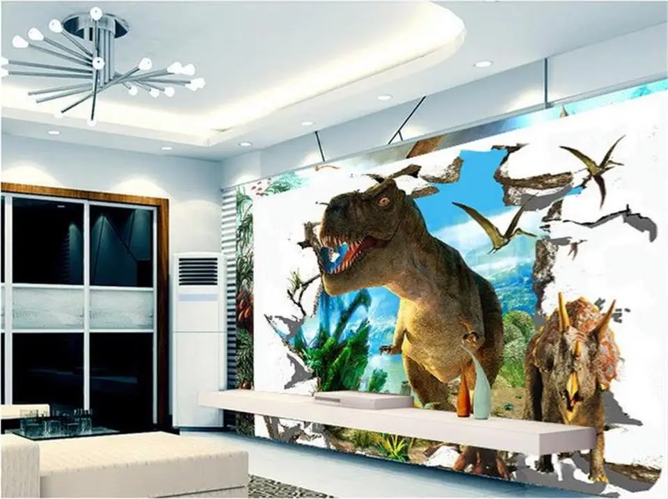 Пользовательские 3d фото обои детская комната росписи 3D кирпичная стена Юрского