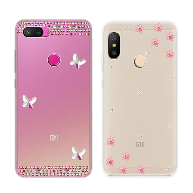 

luxury Diamond cases For Xiaomi redmi 5 plus 6a 5a 4a 4x s2 6 pro clear holder cover redmi note 5a 4x 4 6 pro prime Transparent