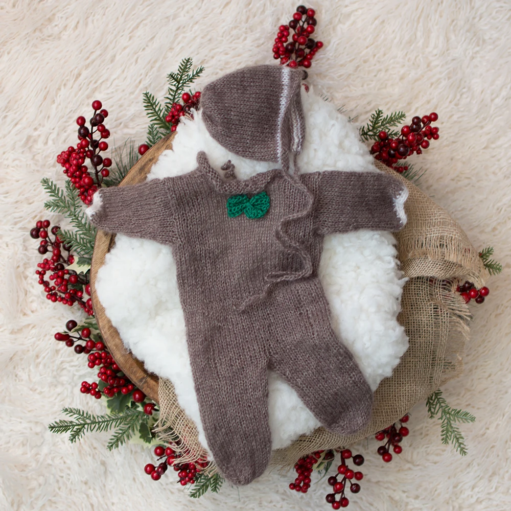 Don&Judy Knit Crochet Romper+Hat 2pcs Set Newborn Baby Photography Props Fotografia Accessory Infant Toddler Studio Shoot Photo Don&Judy Knit Crochet Romper+Hat 2pcs Set Newborn Baby Photography Props Fotografia Accessory Infant Toddler Studio Shoot Photo
