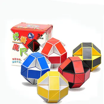 

24 Blocks Ruler Magic Cube Puzzle Magic Ruler Cube Snake Twist Puzzle Educational Toy for Children 6 Youth Adult Boy Girl