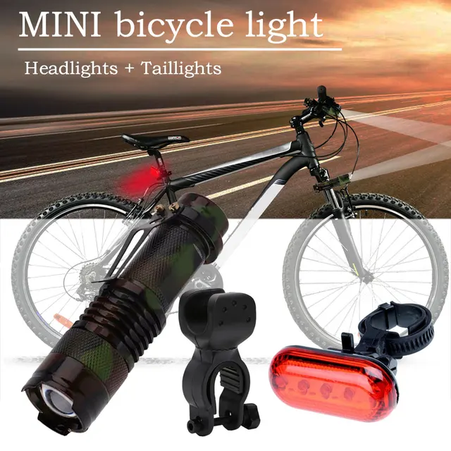 Cheap Bicycle Light 2000 Lumens 3 Mode Bike Q5 LED cycling Front Light Bike lights Lamp Torch Waterproof ZOOM flashlight Red Taillight