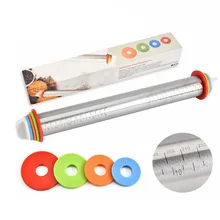 Длина Скалка регулируемого размера из нержавеющей стали скалка для помадки торт Съемная роликовая скалка для теста Инструменты для выпечки