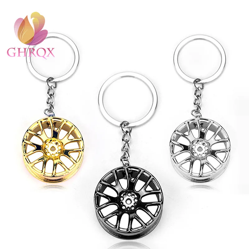 

GHRQX Fashion Key ring Miniature BBS Wheel Rim Model Keychain Popular Creative Car Auto Metal Mini Wheel Rim Tyre Key Chain