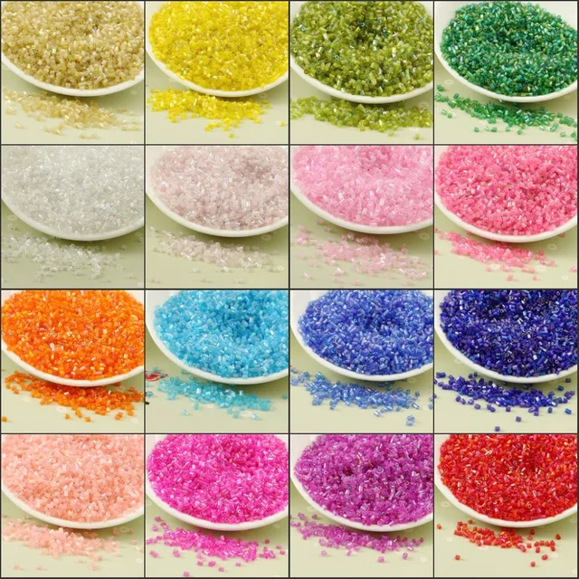 20g/1440pcs 2x3mm Transparent glass beads Bugle Tubes DIY Beaded