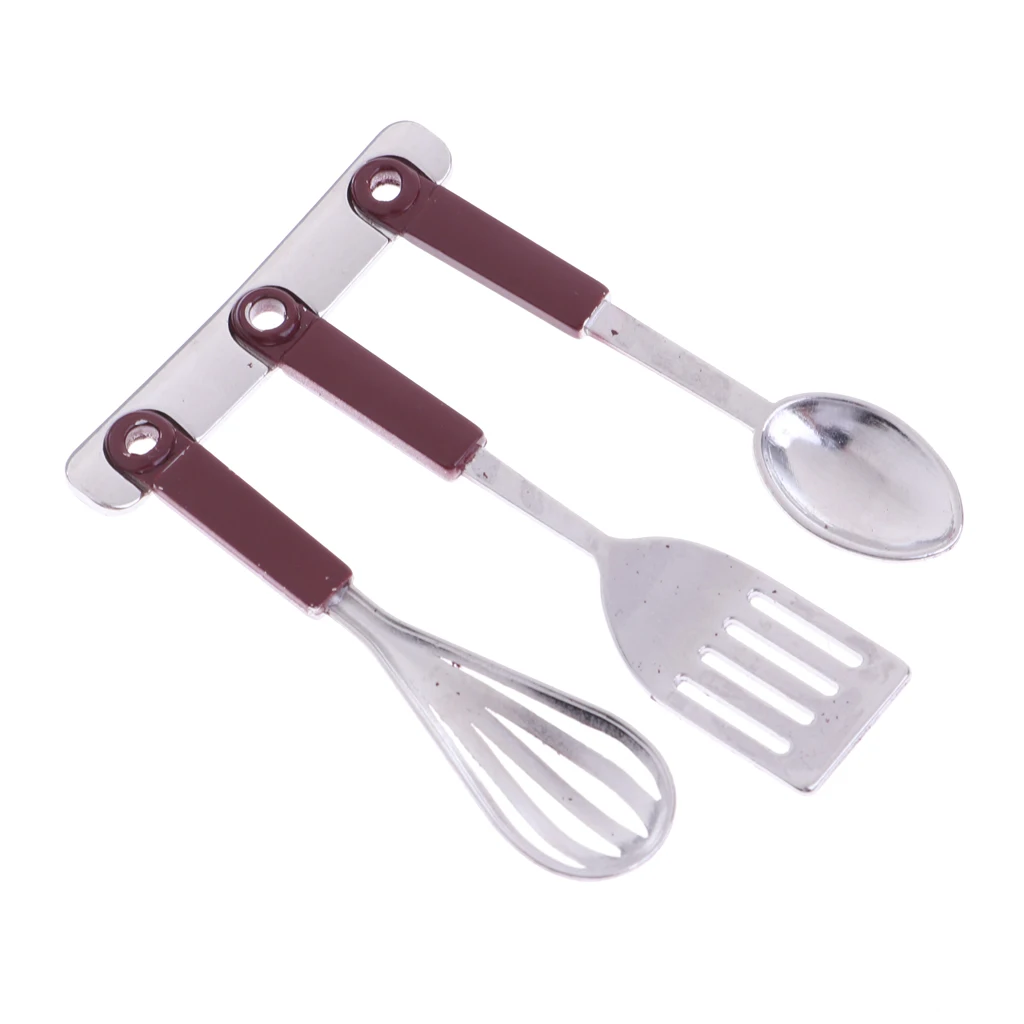 1/12 Scale Metal Eggbeater Fork Scoop Kitchenware Dollhouse Miniature Kitchen Accessories