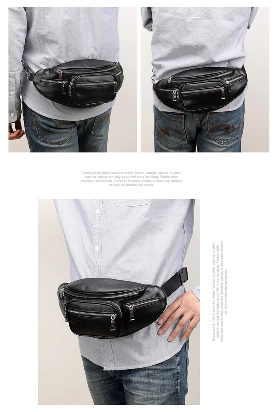 Waist Packs PU Leather Waist Bag Fashion Women Pouch Fanny Pack Men Belt Chest Bum Bags Money Nerka Heuptas Mobile Phone Pochete (12)