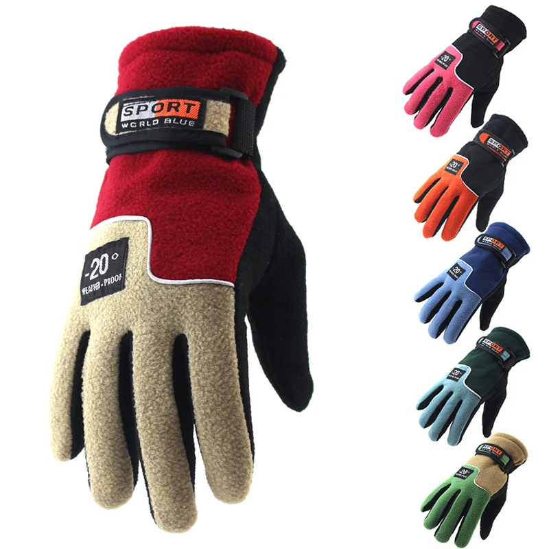 Cycling Gloves Winter Windproof Fleece Warm Bicycle Gloves Full Finger Men Women MTB Bike Ski Motorcycle Gloves Accessory AC0240 (14)