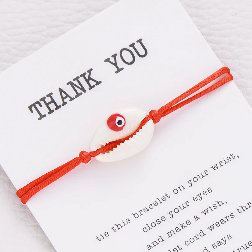 

2019 Newest Charm Red String Wish Bracelet for Women Men Bohemia Evil Eye Cowrie Shell Bracelets Kids Lovers Couple Jewelry