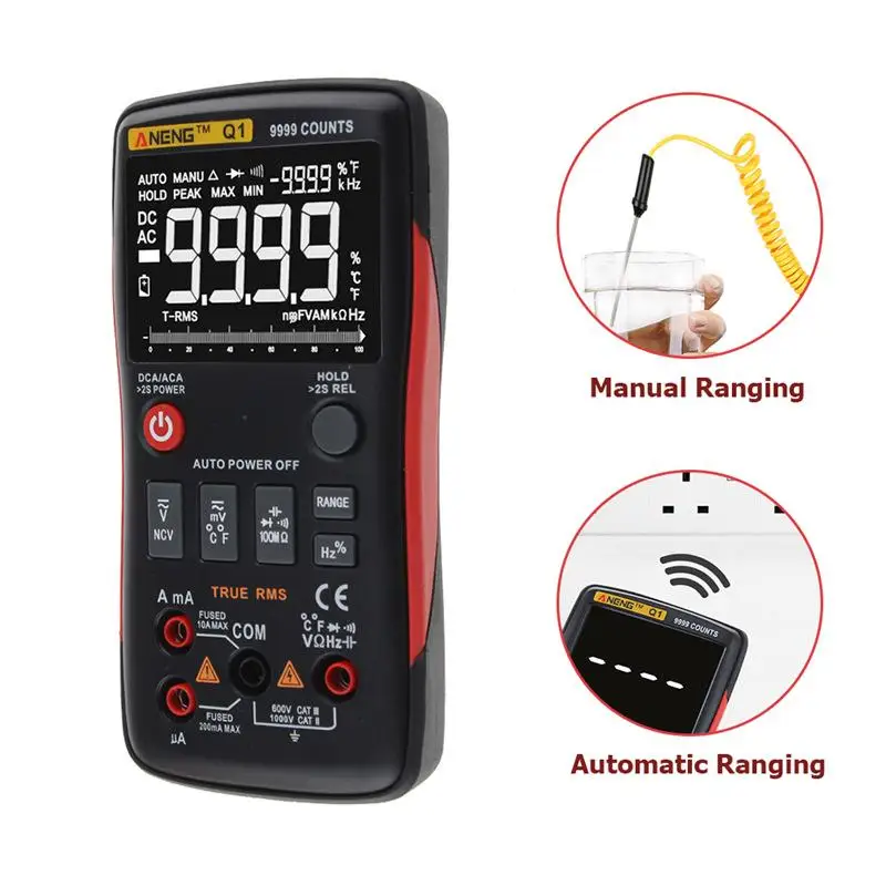 

ANENG Digital Voltmeter Ammeter Digital Multimeter Button 9999 Counts With Analog Bar Graph AC/DC Voltage Ammeter