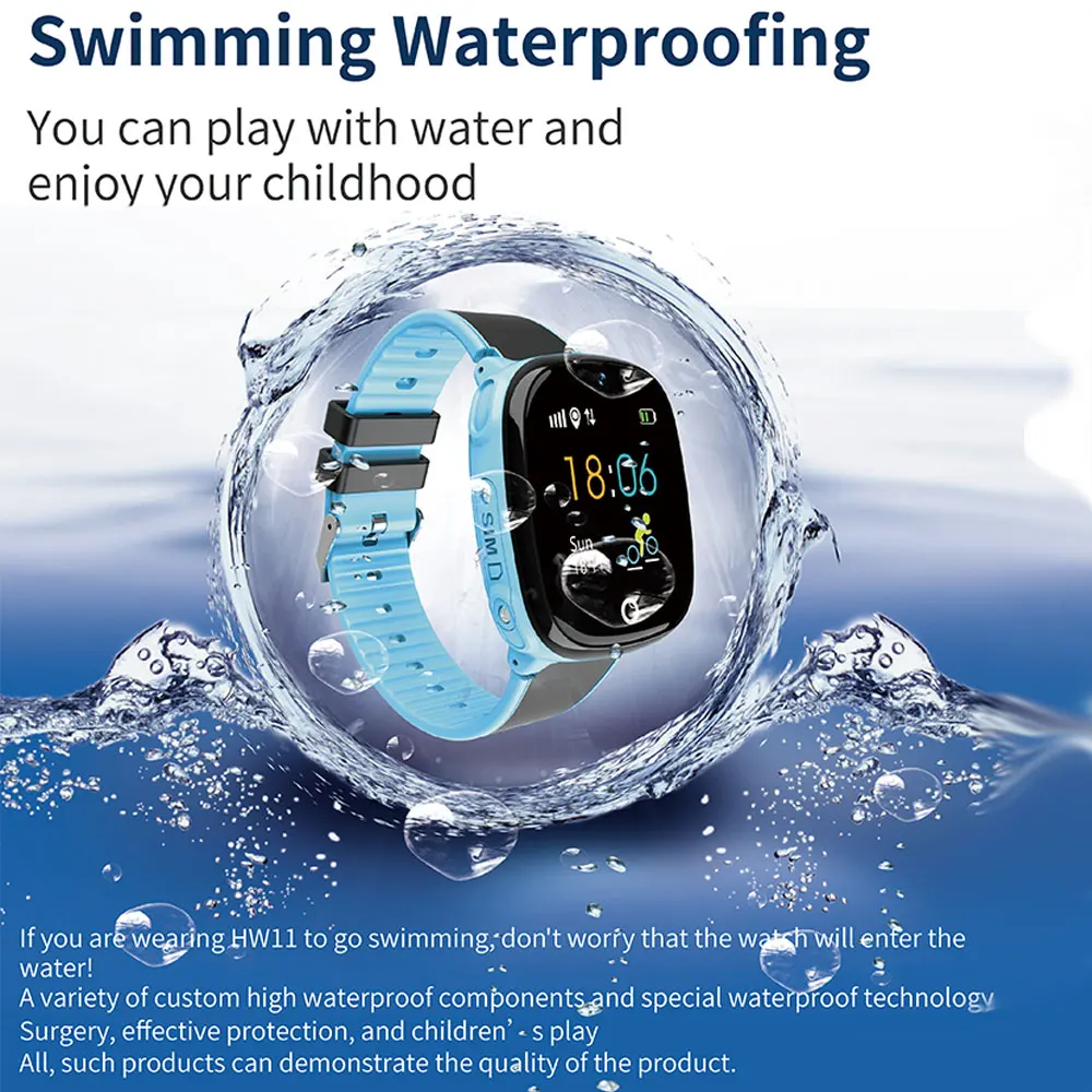 Цена HW11 Детские умные часы с функцией вызова, водонепроницаемые, font b gps b font , Bluetooth, шагомер, умный Браслет для Apple, iOS, iPhone, Xiaomi, Android, смартфон