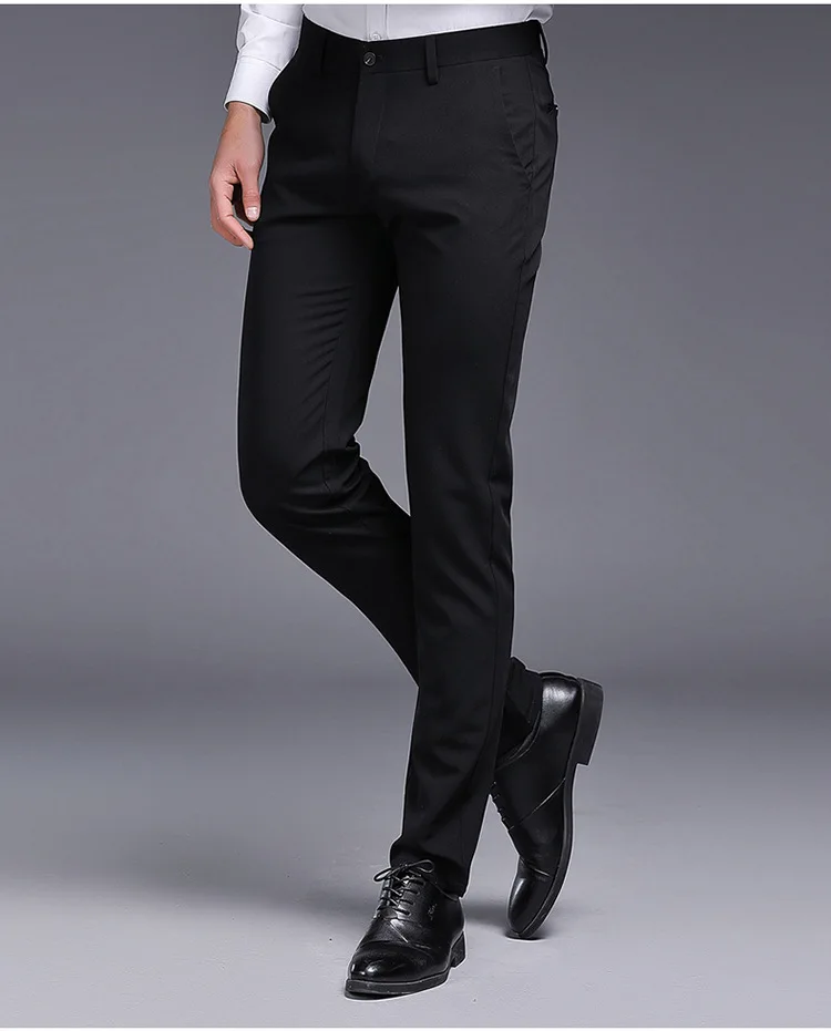 ZY6606-осенние новые мужские повседневные Прямые брюки с небольшой отделкой для ног деловые брюки эластичные большие размеры Тонкий Стиль