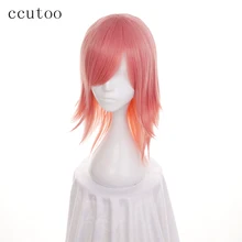 Ccutoo Наруто-костюм сакуры Харуно 40 см розовый короткий кудрявый синтетический парик высокая температура женщины косплей парик