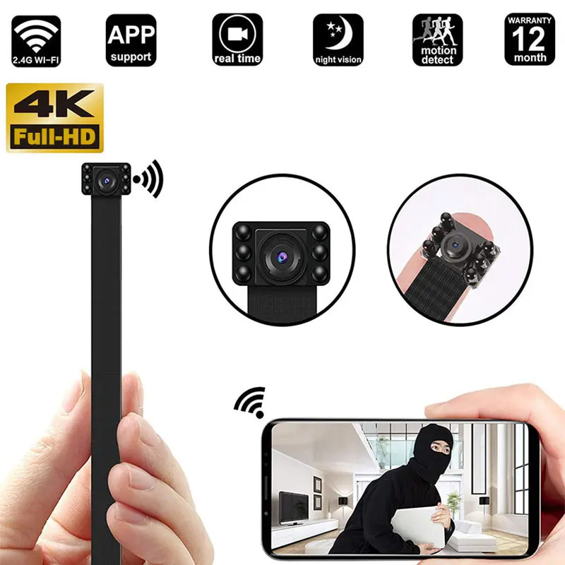 Mini Flexible Video Camera Online 4K Full-HD 1080P WIFI Recorder Micro DV Camcorder Security Kamera with Night Vision | Электроника