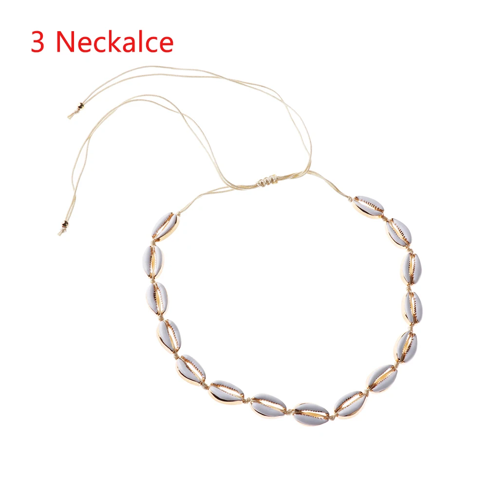 3 Neckalce Природа и крючок из цинкового сплава Шарм цепочки и ожерелья бежевый Шнур Золото Цвет ручной ювелирные изделия один комплект для женщи - Окраска металла: 3 Neckalce