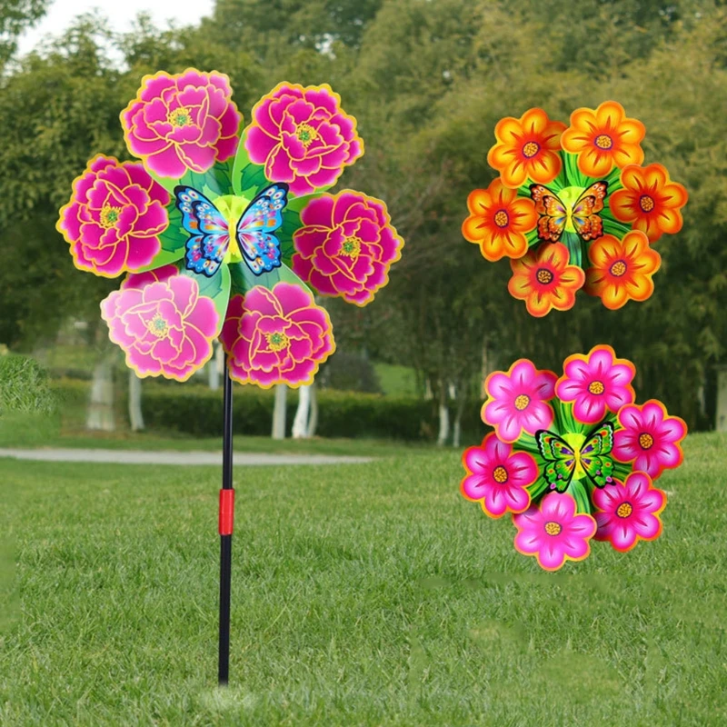 Moulin à vent fleur vent Spinner roues à la maison jardin cour décoration enfants jouets nouveau