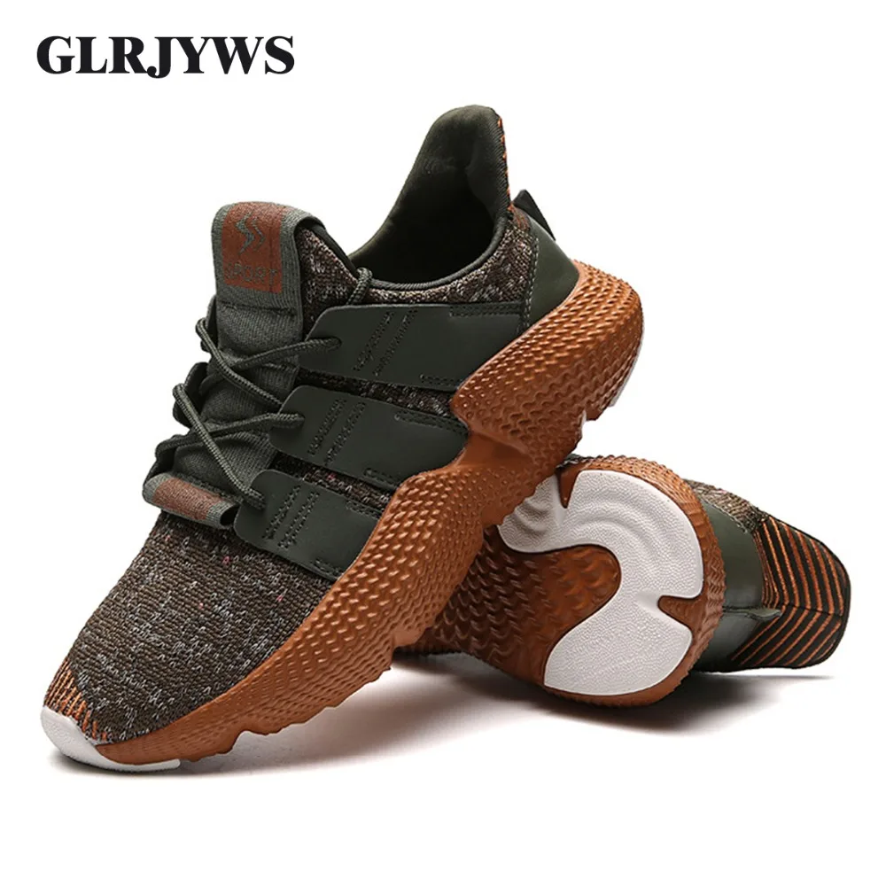 

Fly Weaving Running Shoes For Men 2018 Spring Autumn Sport Shoes High Quality Breathable Sneakers For Male Damping Thick Bottom