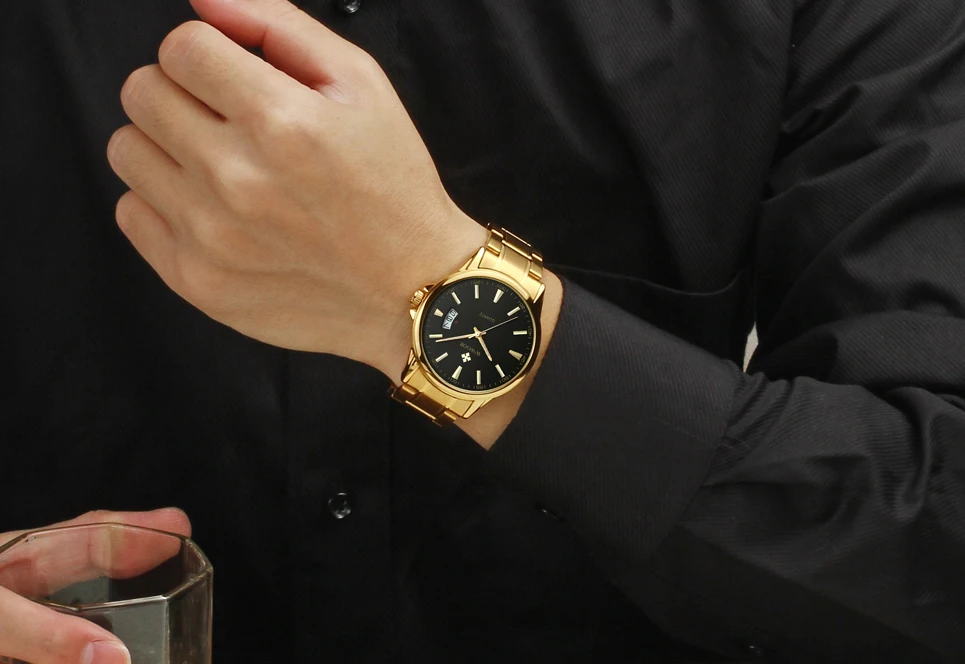 WWOOR Элитный бренд часы для мужчин кварцевый спортивный военный сталь наручные часы в стиле кэжуал masculino 3 слово календари