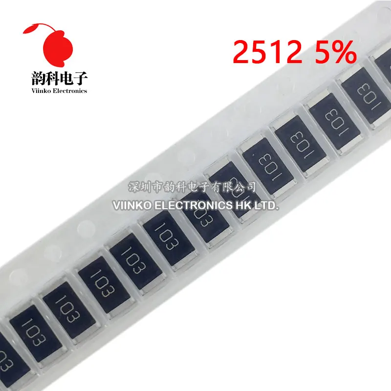 100 шт. 2512 5% 1W SMD резистор проволочного чипа резисторы 0R-10 м 0 10 100 220 470 Ом 0R 10R 100R 220R 470R 1K 2,2 K 4,7 K 10K 100K 1 м 10 м