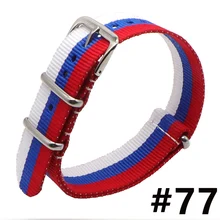 1pcs 2018 Nylon NATO Bracelet  20mm  Striped Rainbow ZULU Durable Strap Replacement Waterproof Bracelet Watch Band