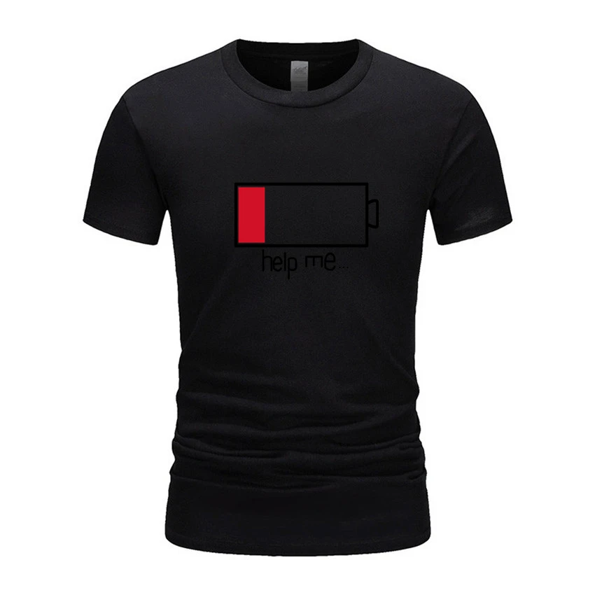 

Low power 100% cotton cool funny men T shirt casual short sleeve summer loose tshirt male o-neck t-shirt tee shirts