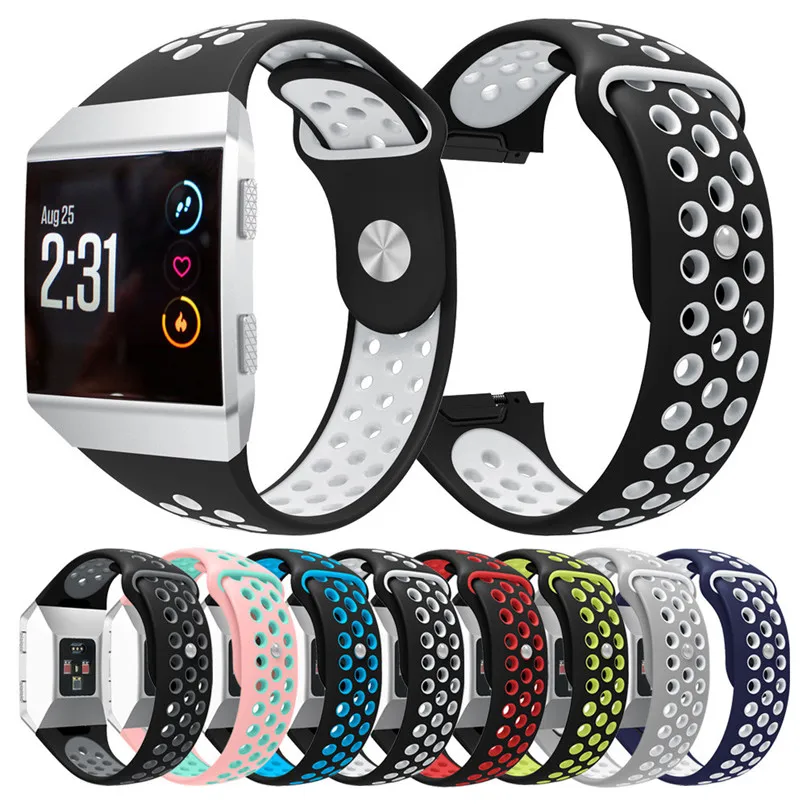 Double color For Fitbit Ionic accessories pulseira strap replacement Silicone wriststrap For Fitbit Ionic smart bracelet H35 #0 (15)