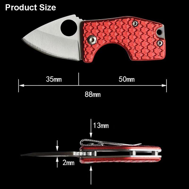 Mini Hand Knife Pocket Tactical Army EDC Steel Folding blade Embossing handle Outdoor Survive Self-defense keychain Knives