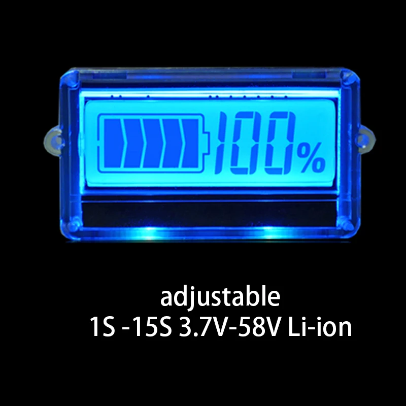 

TH01 LCD 1S 2S 3S 4S 5S 6S- 15S Lithium Battery Capacity Indicator Blue Display Lipo li-ion Adjustable Remaining Detector Tester