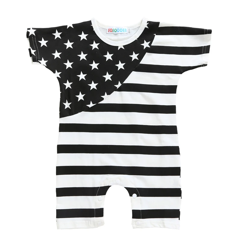 Canada American Flag Baby Boys Girls Jumpsuit Short-Sleeve Romper Bodysuits