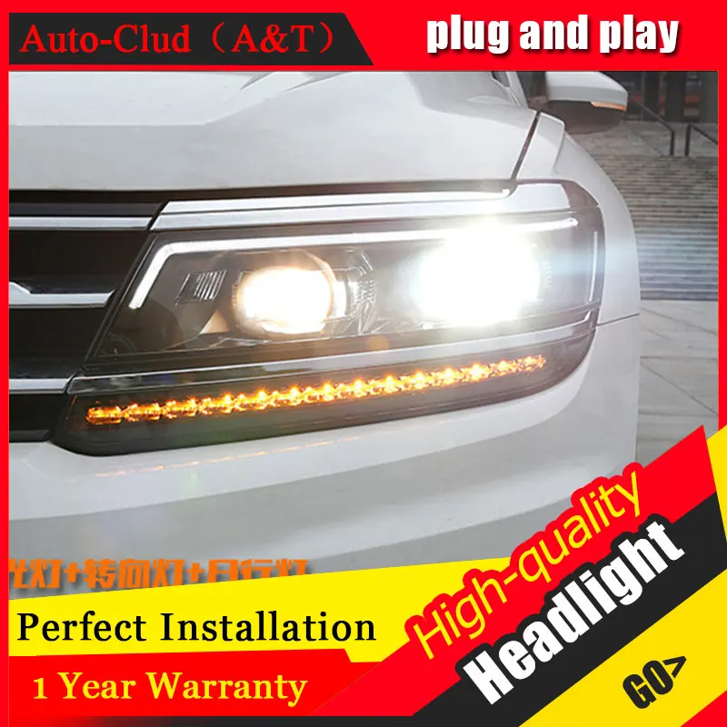 Auto Clud Car Styling For VW Tiguan Headlights 2017 For Tiguan Head Lamp Led Front Bi
