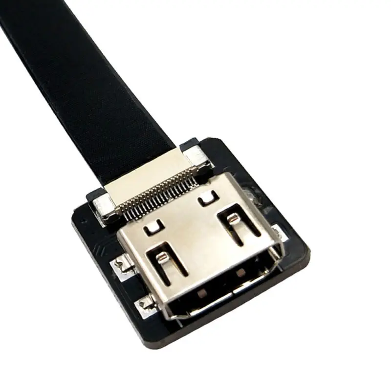 Danspeed fpv لأعلى بزاوية 90d hdmi النوع a ذكر إلى hdmi hdtv fpc الإناث شقة الكابل 20 سنتيمتر