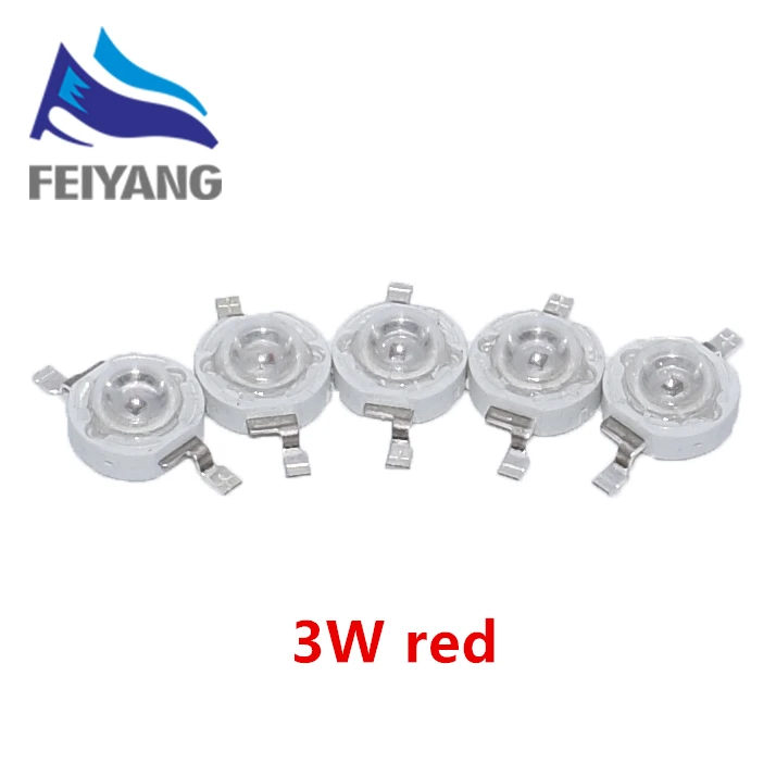 

Free shipping!100pcs/lot 3W Red LED chip Lamp beads Pure Red 620-623nm 2.2-2.4 V 50-60LM 42mil