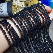 Свободные бусины черный Шпинель 2/3/4/5/6 мм граненый круглый 1" для" сделай сам "для изготовления ожерелье природа FPPJ