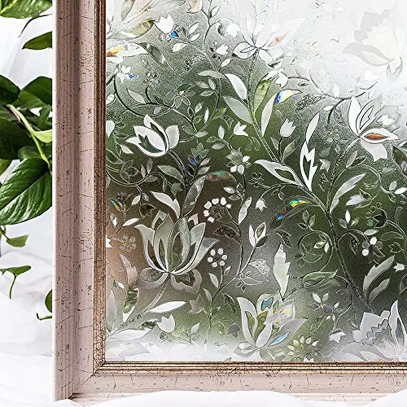 

3D Anti-Heat Electrostatic Solar Glass Film & UV film Window Blinding Film Static Opaque Glass Glass Stickers Bathroom Bedroom